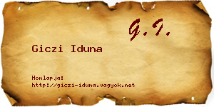 Giczi Iduna névjegykártya